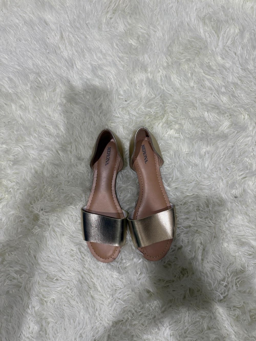 Merona Two-Tone Metallic Open-Toe D'Orsay Flats